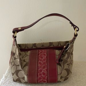 Coach Brown and Red Mini Bag